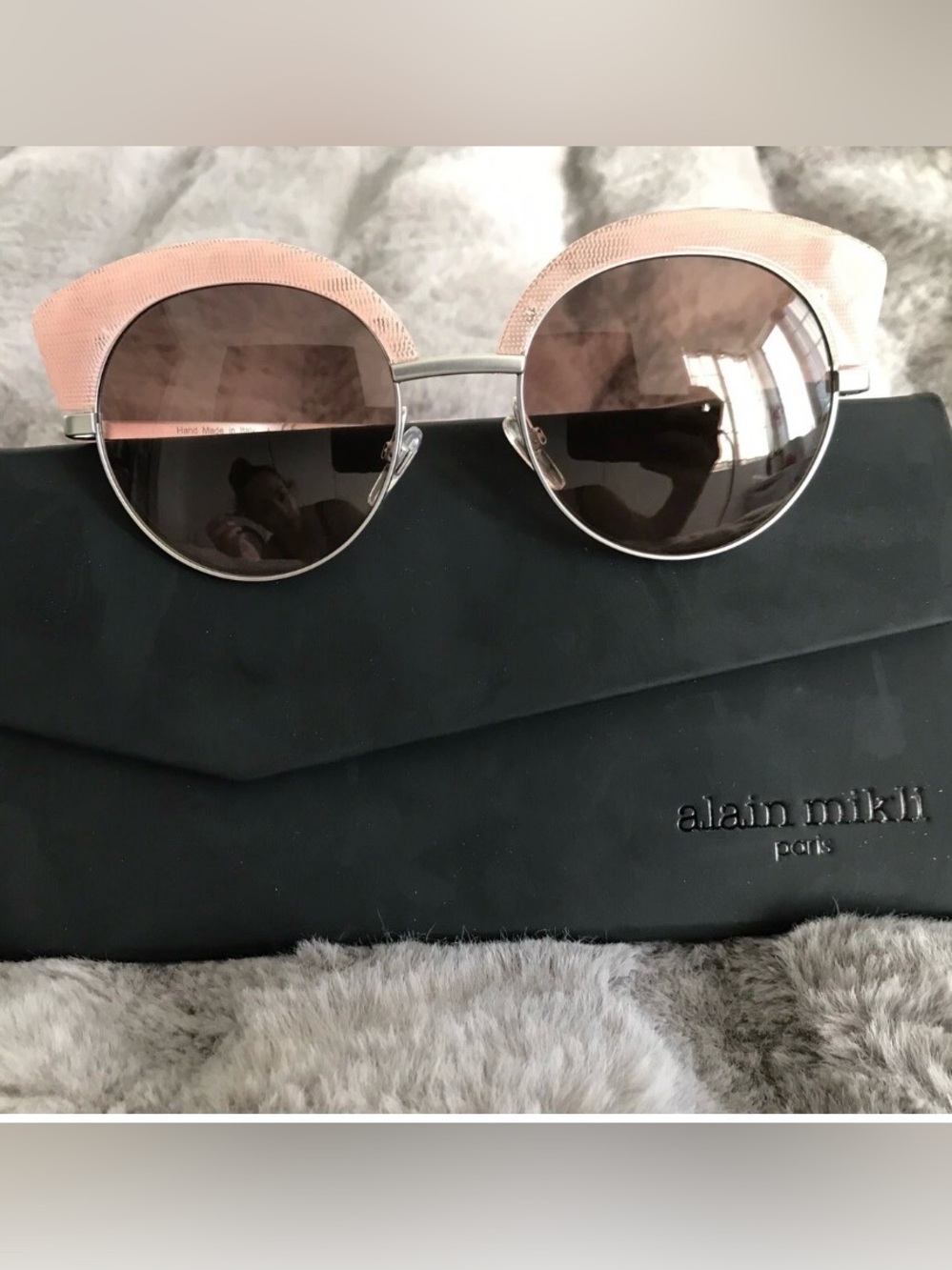 Alain Mikli Paris Round Pink Metal Frame Sunglasses - Women's Fashion Accessory
